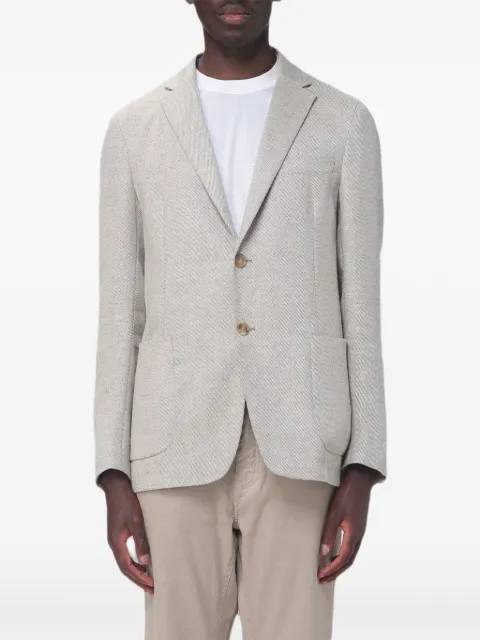 Zegna chevron-pattern single-breasted blazer Neutrals 1D7SG0342013A37