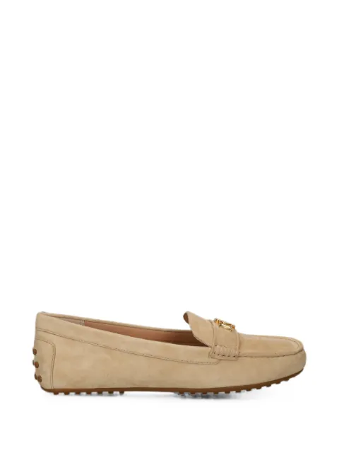 Lauren Ralph Lauren logo-plaque leather loafers Neutrals 802821629