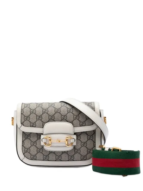 Gucci Pre-Owned 2016-2026 Small GG Supreme Web Horsebit 1955 crossbody bag White 72ZRWXXLUKINW5RP