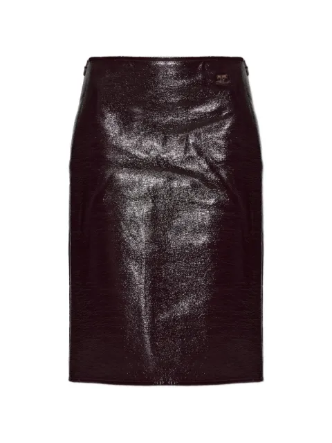 Courrèges logo-detail midi skirt Red 326CJU397VY00140