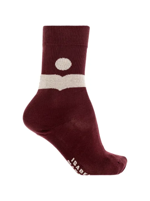 ISABEL MARANT Nesson intarsia-knit socks Red CT090JFAD1C15A