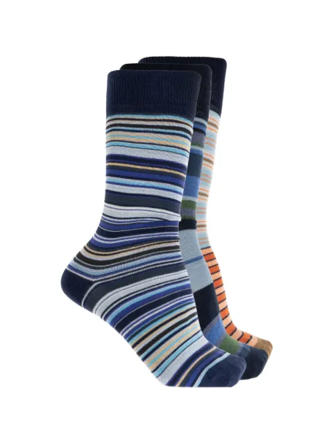 Paul Smith stripe-pattern socks (set of three) Blue M1ASOCKW3PK1