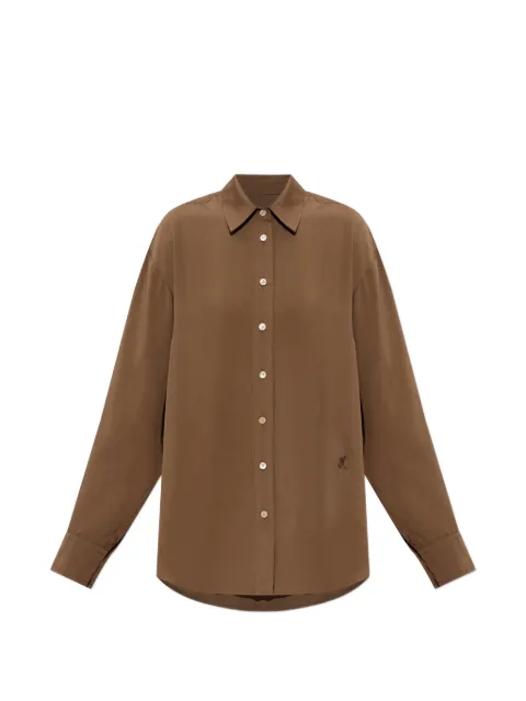 ISABEL MARANT Fabriza logo-embroidered long-sleeved shirt Brown CH0177FDD3I03I