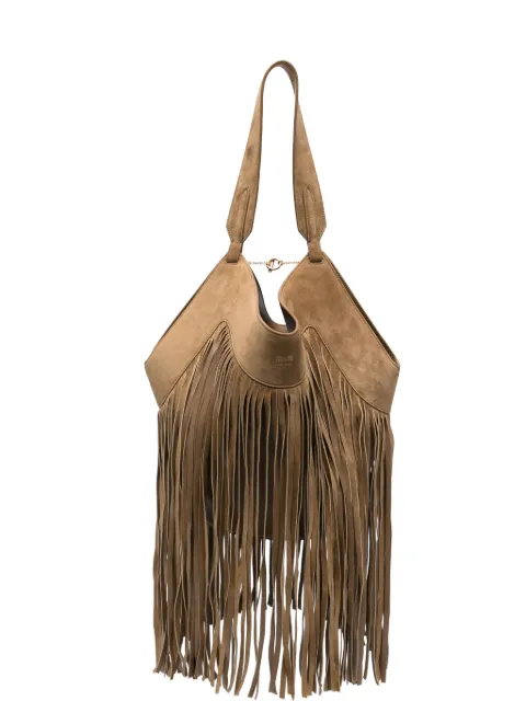 KHAITE small Lotus fringed-design tote bag Brown H2063726