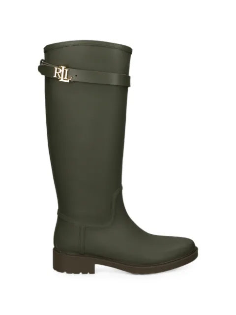 Lauren Ralph Lauren logo-plaque buckled boots Green 802980678