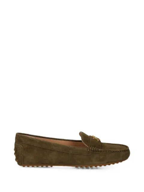 Lauren Ralph Lauren logo-plaque suede loafers Green 802821629