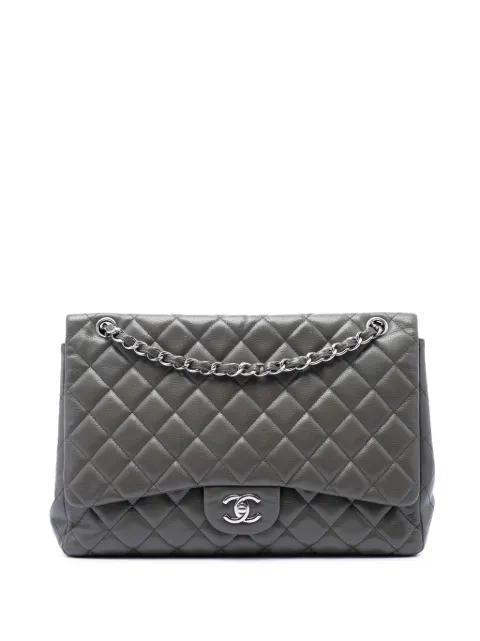 CHANEL Pre-Owned 2010-2011 Maxi Classic Caviar Single Flap shoulder bag Grey ULRN0FASDP4NVXOV