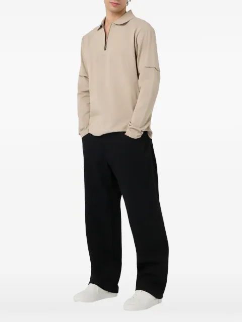 Off-White logo-print double-sleeve polo shirt Neutrals 44MAD012S26J001