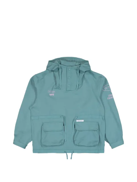 WTAPS Chamber logo-print hoodie Green 261CWDTSHM04
