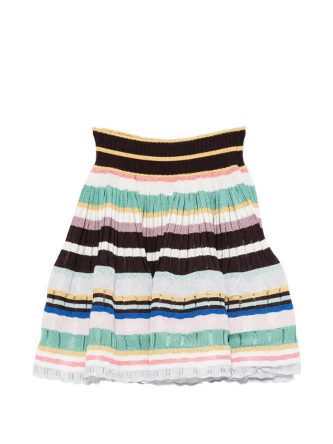 Alaïa striped pleated mini skirt Black AA9J2627K226D91036