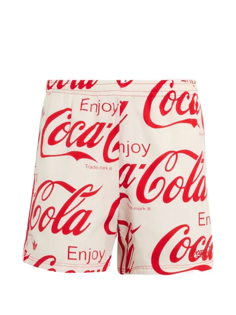 adidas x Coca-Cola logo-print shorts Neutrals KY2113