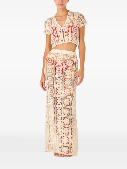 PALMACEA Atenas crochet maxi skirt Neutrals J2063