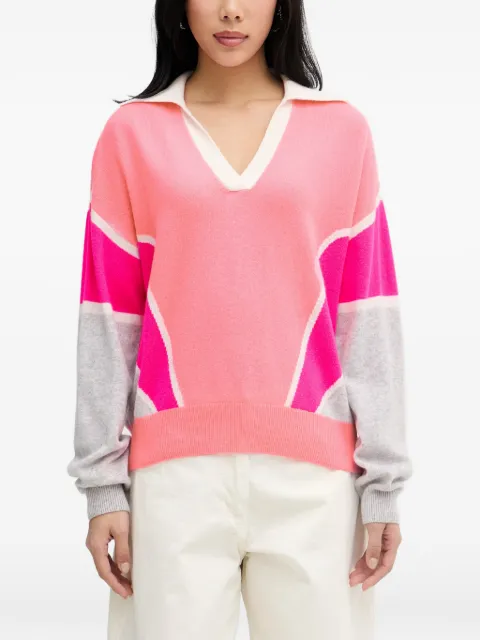 FROM FUTURE colour-block polo-collar sweater Pink WPP03574