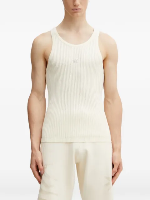 Filling Pieces ribbed logo-embroidered tank top Neutrals 412622500292