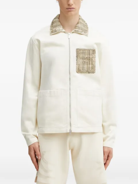 Filling Pieces Panier woven-detail zip-up jacket Neutrals 412660500332