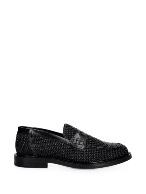 Filling Pieces Reed woven-design penny loafers Black 122511303202