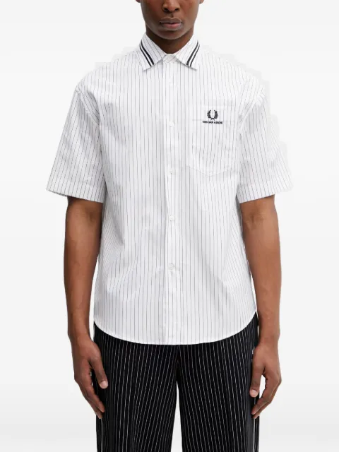 Fred Perry pinstripe short-sleeve shirt White SM2111
