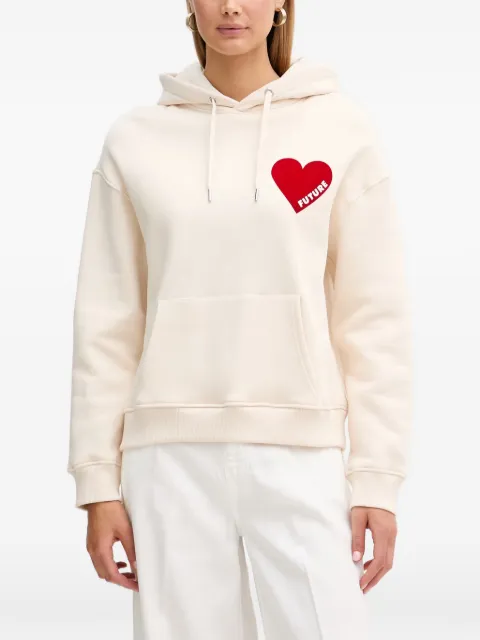 FROM FUTURE heart-print drawstring hoodie Neutrals WSW01120