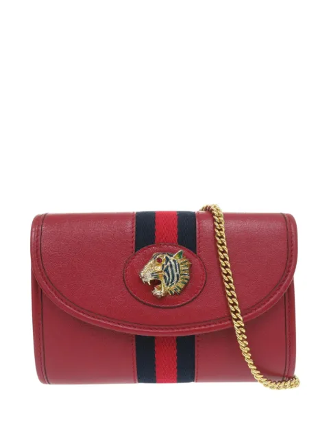 Gucci Pre-Owned 2016-2026 Mini Calfskin Rajah Web Chain crossbody bag Red AW63ETUGEOZ6YX9G