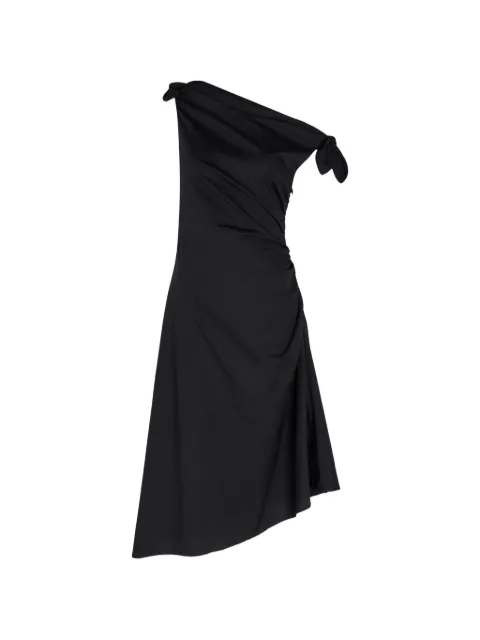 STAUD Bellaria one-shoulder ruched midi dress Black R26P2160PO