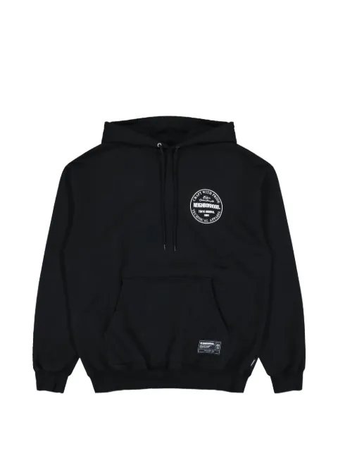 Neighborhood logo-print drawstring hoodie Black 261UWNHCSM08