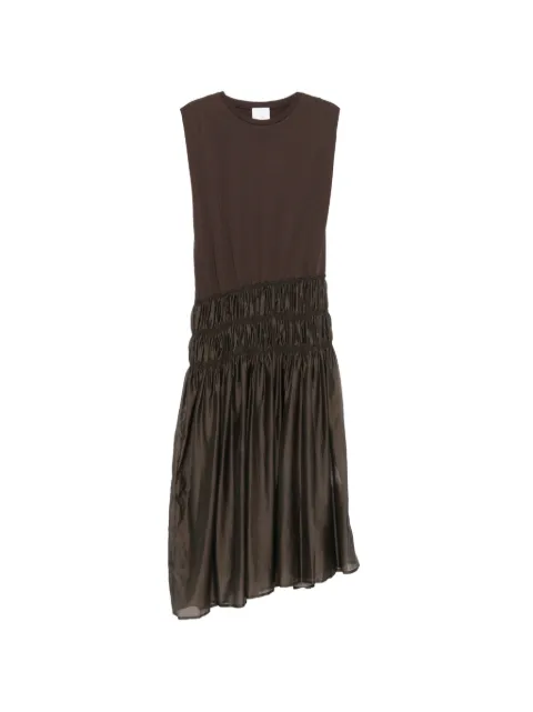Su smocked-waist sleeveless maxi dress Brown S6J401