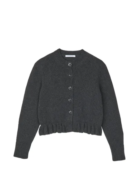 Cecilie Bahnsen Fibbie ruffled cardigan Grey CBFIBBIECARDIGANRECYCLEDCASHMERE