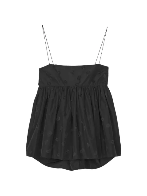 Cecilie Bahnsen Veronica floral-jacquard bow sleeveless blouse Black CBVERONICATOPDITSYBELLIS