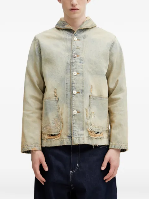 Kenzo Shawl Chore denim jacket Blue FG55DV1146Q8