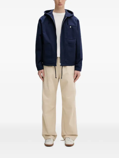 Kenzo logo-embroidered zip-up jacket Blue FG65BL1919OT