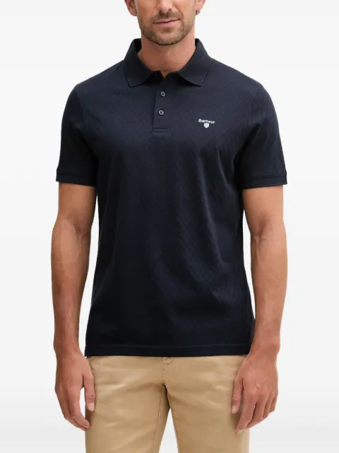 Barbour diamond-textured polo shirt Blue MML1459