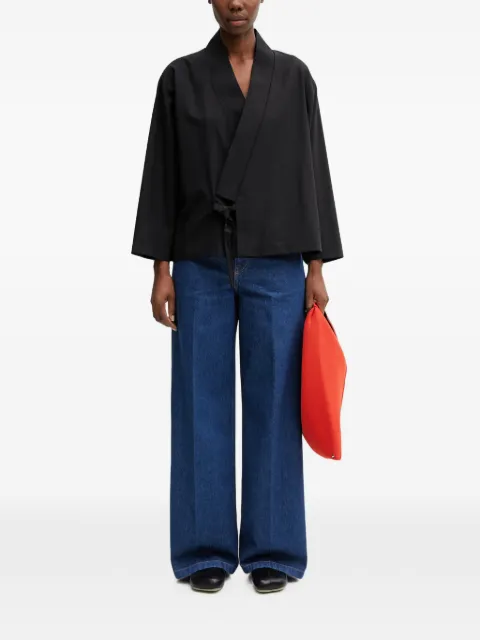 Kenzo wrap-style long-sleeve top Black FF52UV0329RU