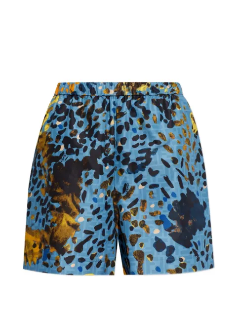 FENDI abstract-print shorts Blue FAB408AT9D