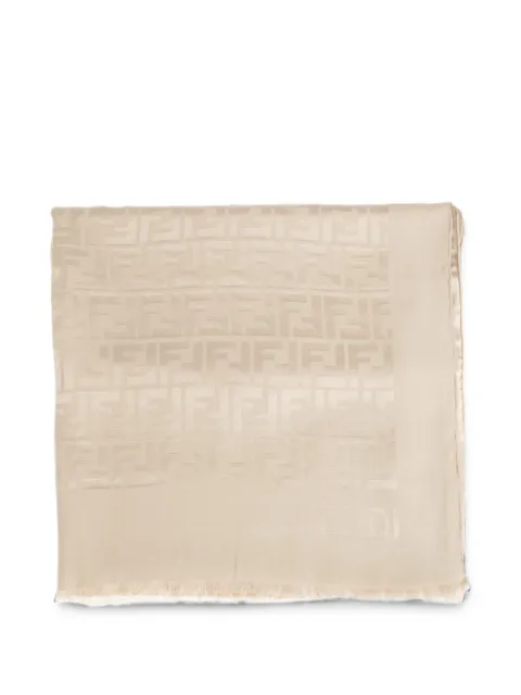 FENDI FF logo jacquard scarf Neutrals FXT185ANBE
