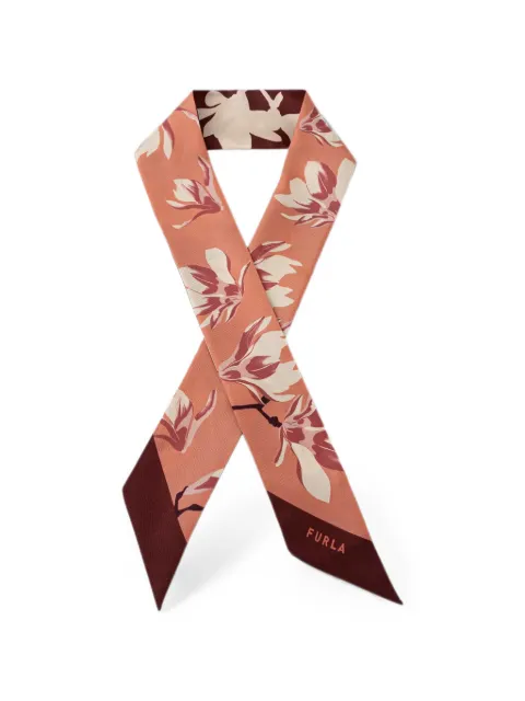 Furla Metropolis floral-print silk scarf Pink WT00022BX4705