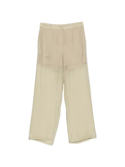Su sheer-panel wide-leg trousers Green S6Y501