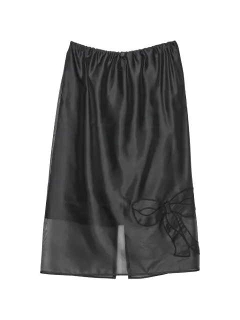 Cecilie Bahnsen Bria bow-appliqué straight midi skirt Black CBBRIASKIRTHYBRIDORGANZA