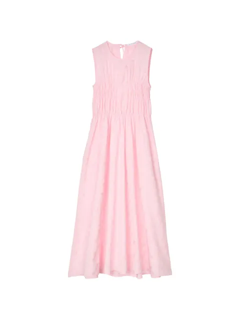 Cecilie Bahnsen Christy smocked-waist flared maxi dress Pink CBCHRISTYDRESSDITSYBELLIS