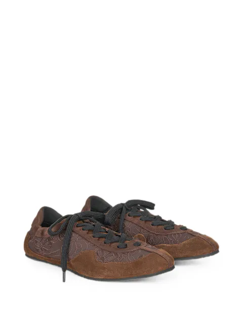 Cecilie Bahnsen Blaise bow-embroidered low-top sneakers Brown CBBLAISESOFTSNEAKERSSUEDEINYLON