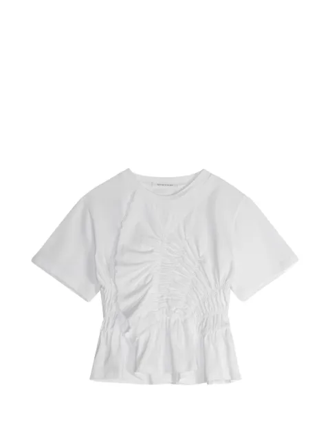 Cecilie Bahnsen Ace ruched peplum T-shirt White CBACETSHIRTJERSEY