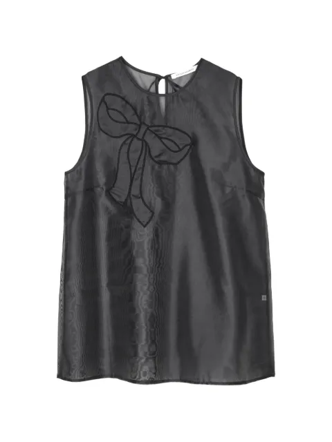 Cecilie Bahnsen Alba bow-detail sleeveless organza blouse Black CBALBATOPHYBRIDORGANZA