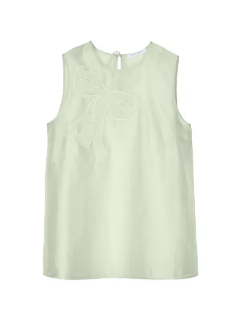 Cecilie Bahnsen Alba bow-embroidered sleeveless organza blouse Green CBALBATOPHYBRIDORGANZA