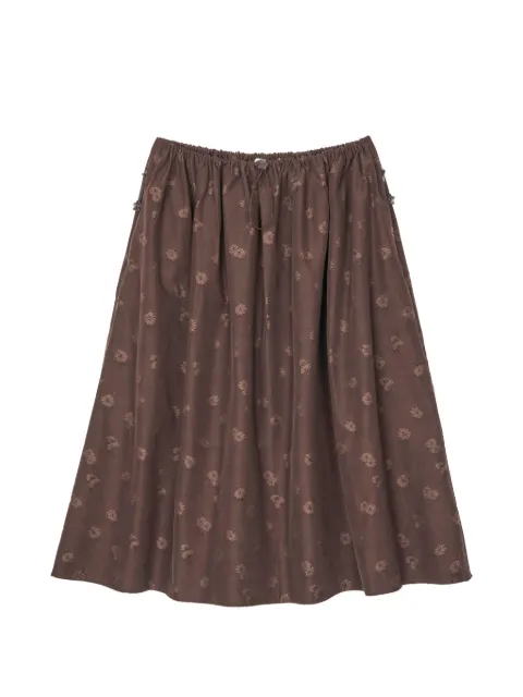 Cecilie Bahnsen Fiella Ditsy-Bellis-jacquard full midi skirt Brown CBFIELLASKIRTDITSYBELLIS