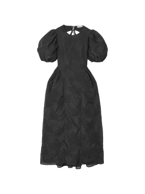 Cecilie Bahnsen Ulani papillon-matelassé flared midi dress Black CBULANIDRESSPAPILLONMATELASSBLACK