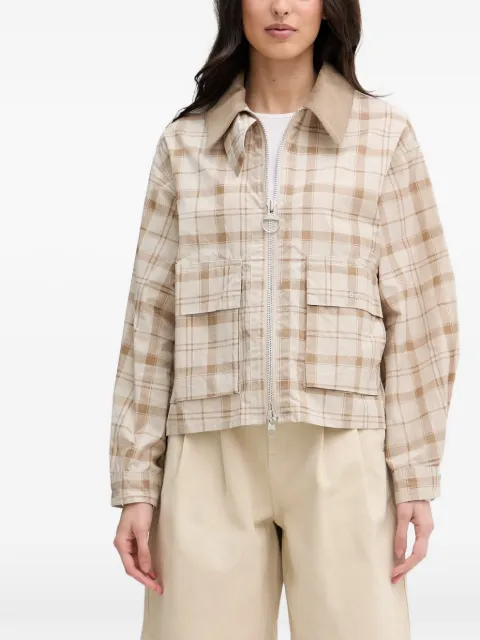 Barbour Myshall spread-collar cropped jacket Neutrals LCA0403