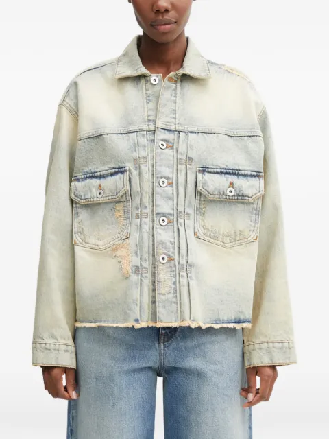 Kenzo distressed-frayed denim jacket Blue FG52DV2626Q8