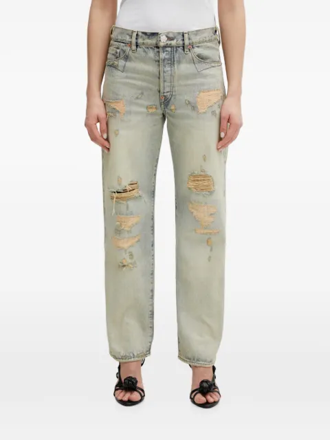 Kenzo distressed-effect straight-leg jeans Blue FG52DP2396Q8