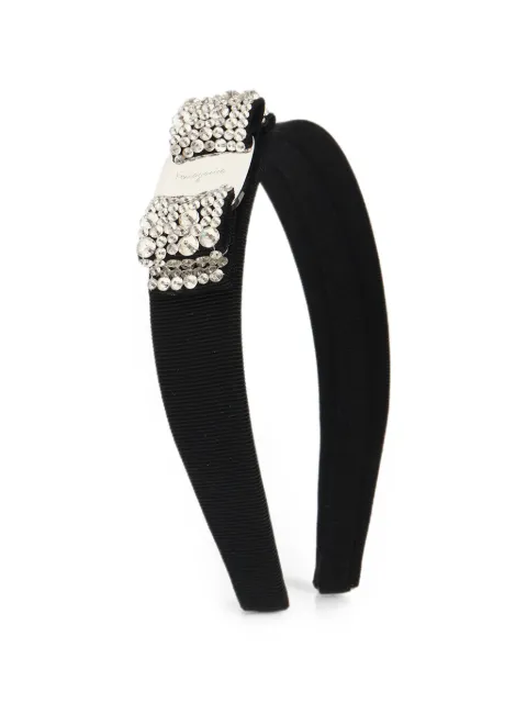 Ferragamo Vara bow crystal-embellished headband Black 342758