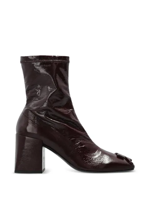 Courrèges Re Edition logo-plaque leather ankle boots Red PERSAB021VY00350