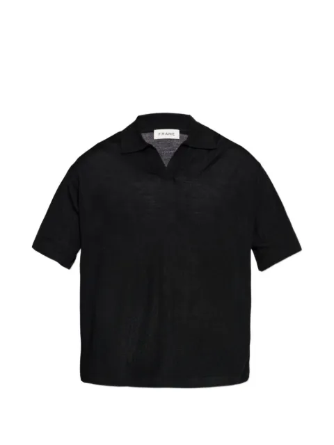 FRAME short-sleeve knitted polo shirt Black ME26KSW0080